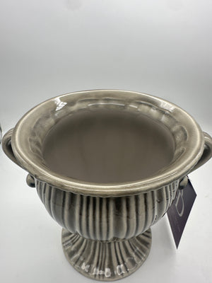 6" Gray Ceramic Art Deco Style Urn