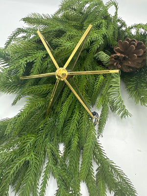 6” Gold Glass Metal Star Ornament