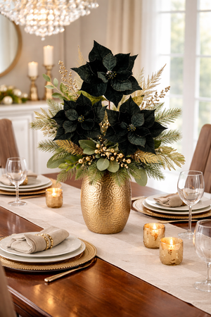 20" Classic Velvet Poinsettia Stem | Cream or Green