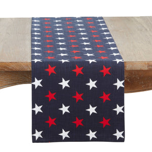 72" Patriotic Americana Stars Table Runner
