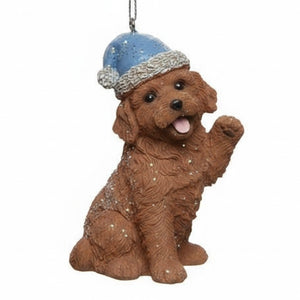 4” Dog Poly Glitter-Brown and Beige