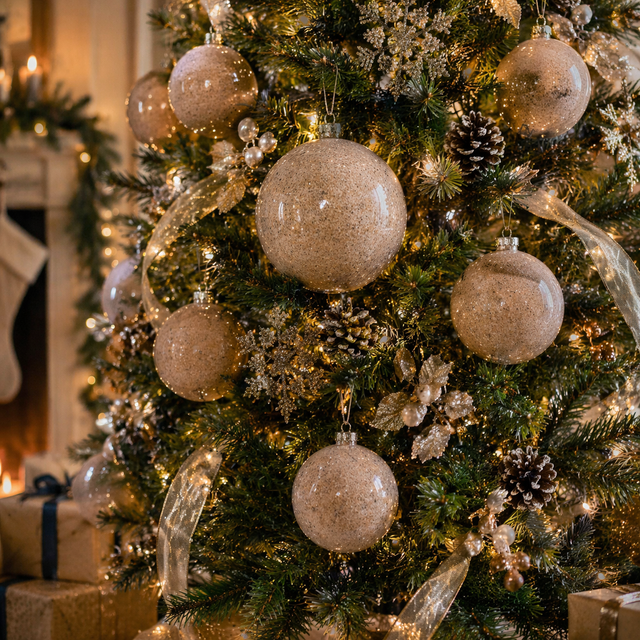 4" | 6" Beige Ball Ornament
