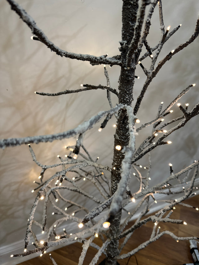 5" Brown Frosted Tree with LED Lights