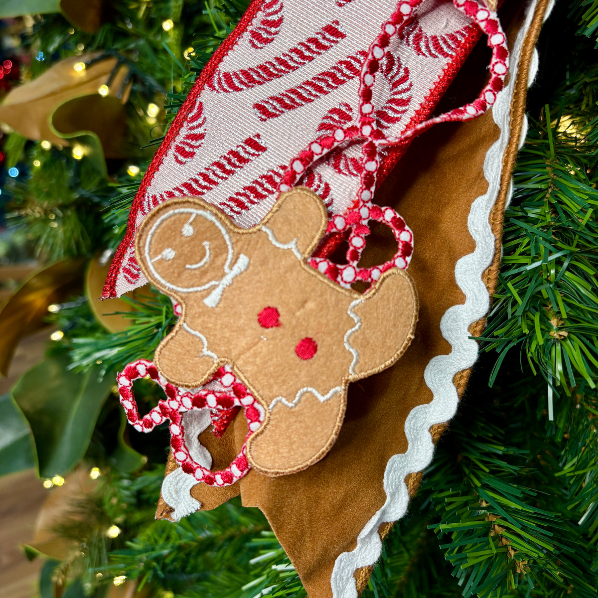 16" Gingerbread Bakery Designer Christmas Bow