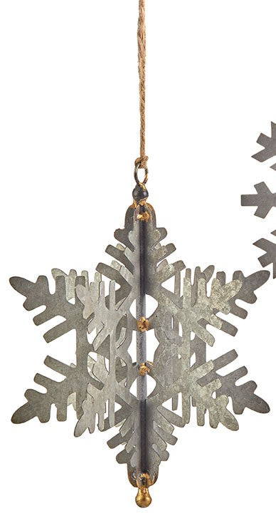 8" Metal Snowflake Star Ornament
