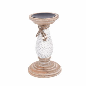 8" Natural Wooden Candle Holder
