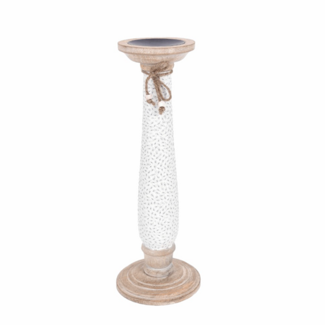 15.5" Natural Wooden Candle Holder