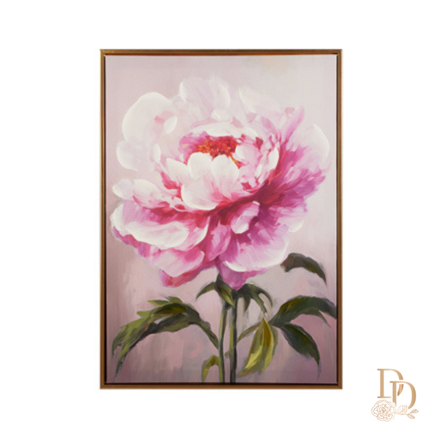 27.5" Pink Peony Framed Wall Art