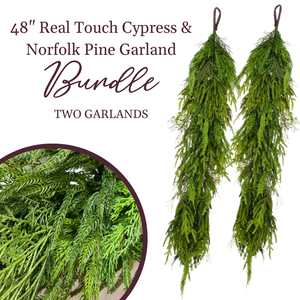 48" Cypress/Norfolk Mix | 2 Garland Bundle