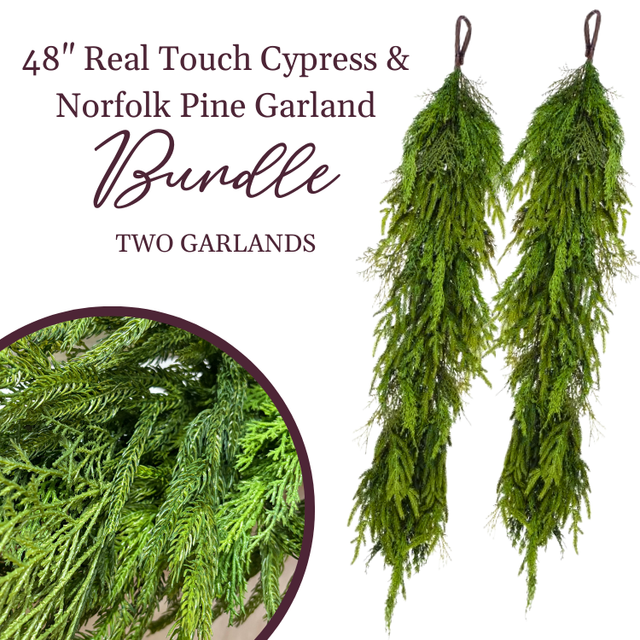48" Cypress/Norfolk Mix | 2 Garland Bundle