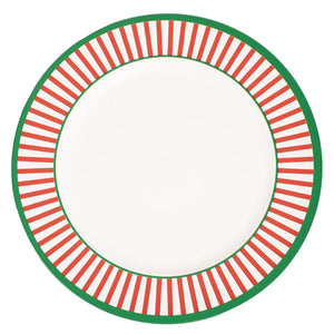 13" Christmas Stripe Charger