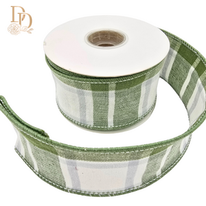 2.5"x10 Yards Plaid Terra Grand Décor Canvas Ribbon