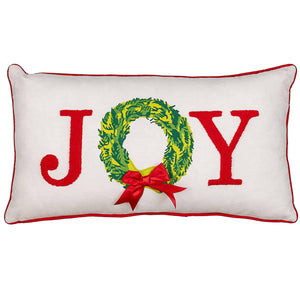 24"x13" Grand JOY Wreath Pillow
