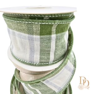 2.5"x10 Yards Plaid Terra Grand Décor Canvas Ribbon