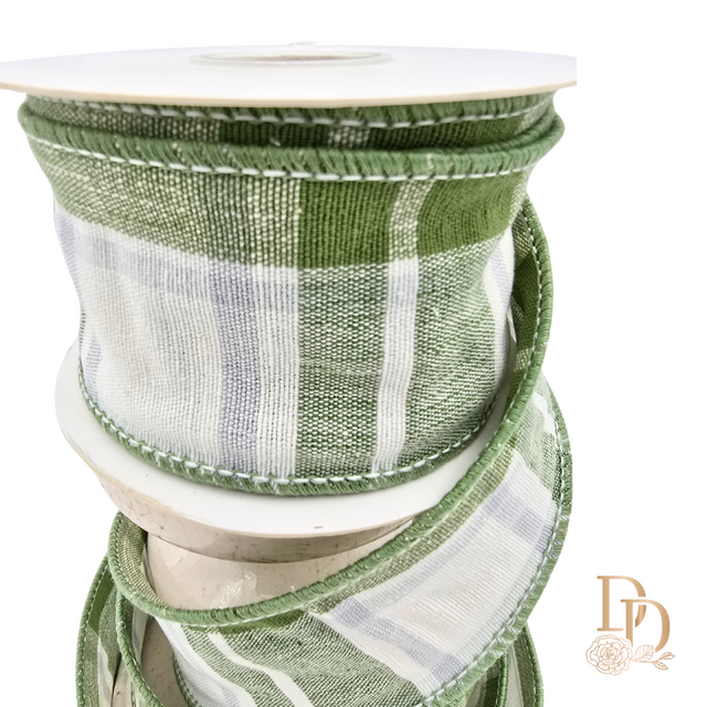 2.5"x10 Yards Plaid Terra Grand Décor Canvas Ribbon