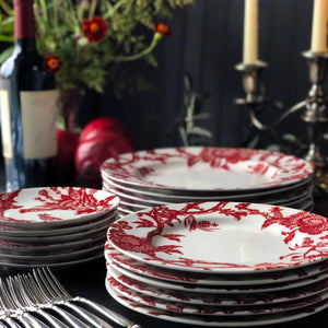 8" Arcadia Crimson Rimmed Salad Plate
