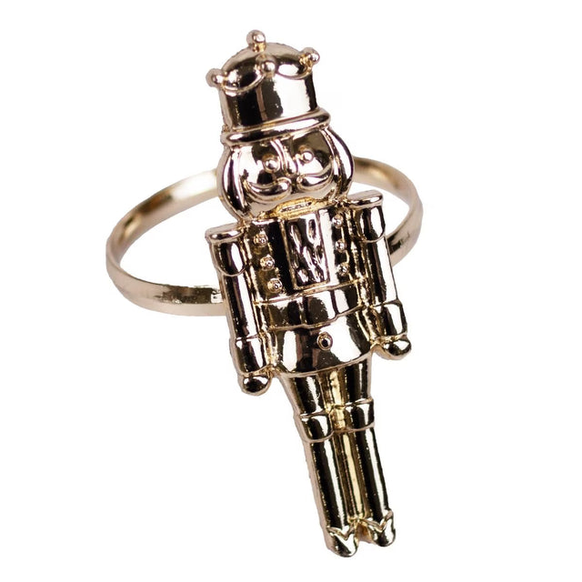 1.5" Gold Nutcracker Napkin Rings – Set of 4