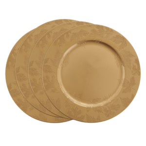 13" Fall Leaf Charger | Gold