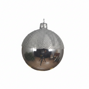 3" Silver Glass Bauble