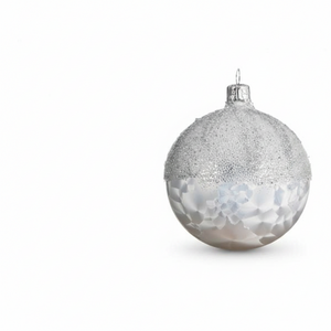 3" Winter White Microbeaded Glass Bauble