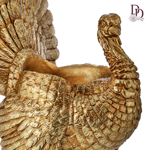 13.5" Resin Gilded Turkey Centerpiece