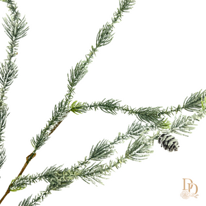 26" Frost Mini Fir with Cones Spray
