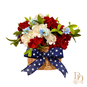11" Custom Signature Freedom & Flowers Hanging Basket