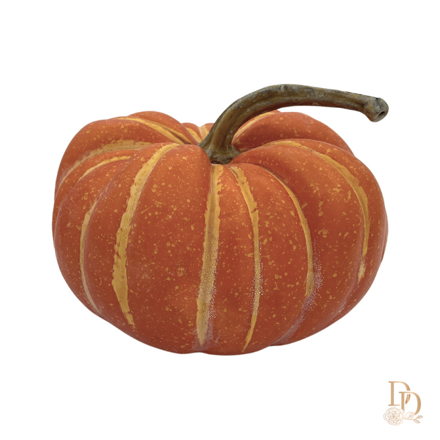 9" Orange Vintage Round Pumpkin