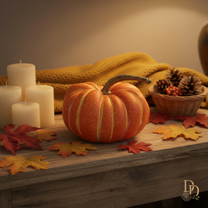 9" Orange Vintage Round Pumpkin