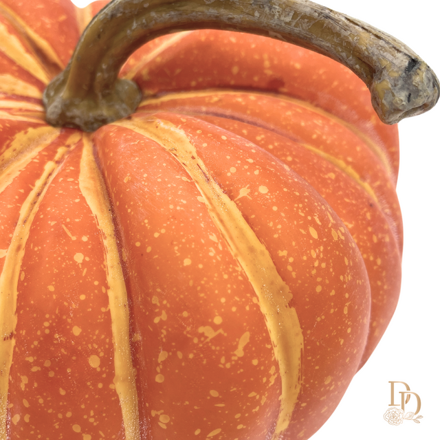 9" Orange Vintage Round Pumpkin
