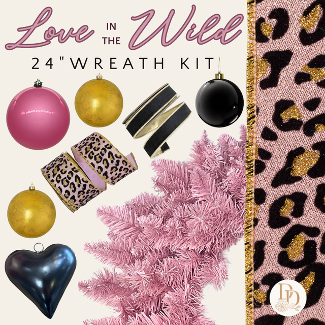 24" Love in the Wild Valentines Day Decor Wreath Kit