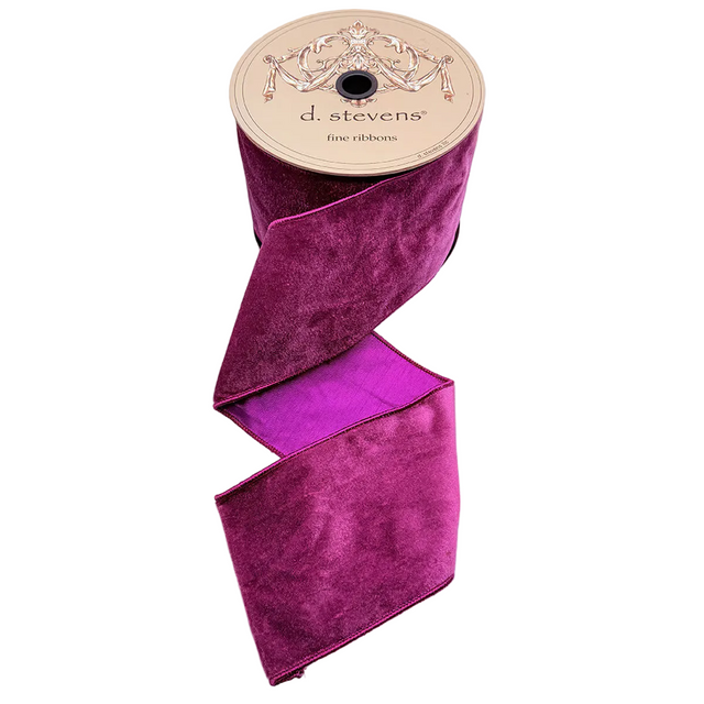 4" x 10 Yards Purple Velvet Ribbon