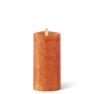 6.5" Orange Wax Indoor Pillar Candle with Remote