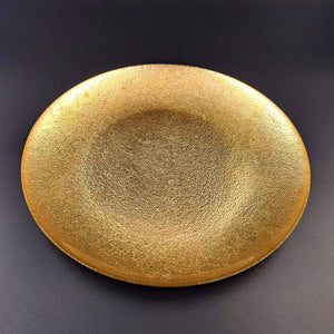 11" Gold Gilded Aura Glass Dinner Plate