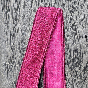 1"X10YD Hot Pink Pleated Metallic Ribbon