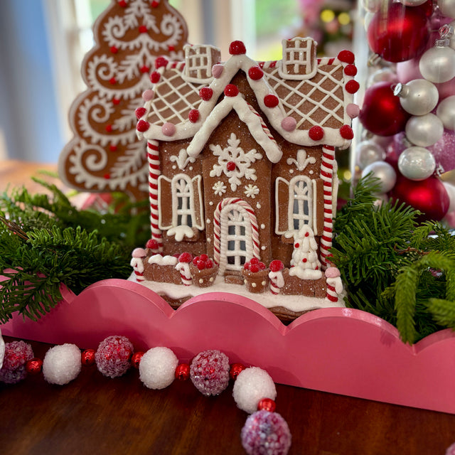 6' Red & White Frost Bead Garland