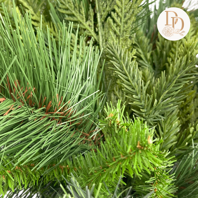 36" Wreath | Natural Touch Evergreen Bristle Pine with UV Treatment