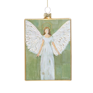 5" Guardian Angel Rectangle Ornament