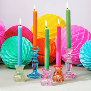 3" Orange Glass Candle Holder