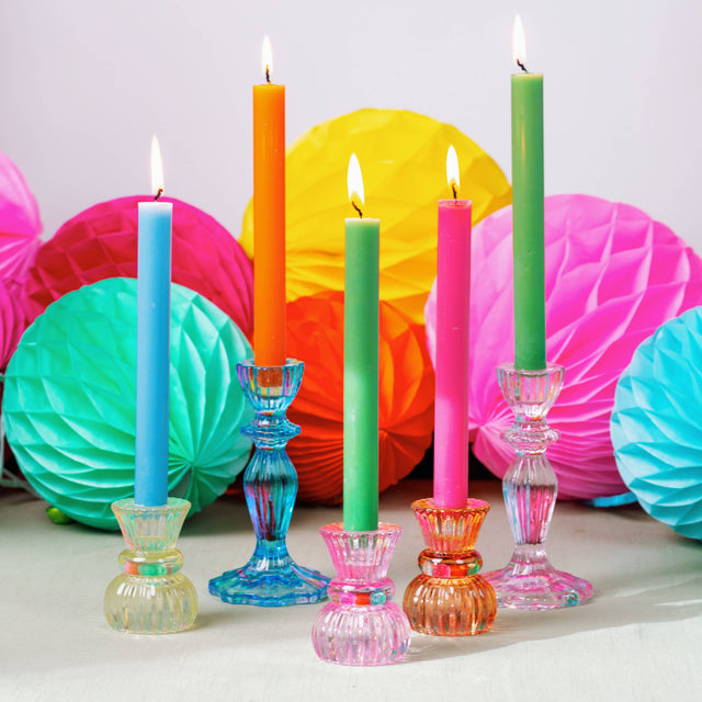 3" Orange Glass Candle Holder