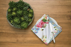 19" x 19" Cottage Rose Floral Napkin