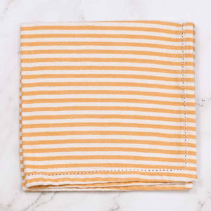 18"x18" Madison Striped Napkin | Orange & White