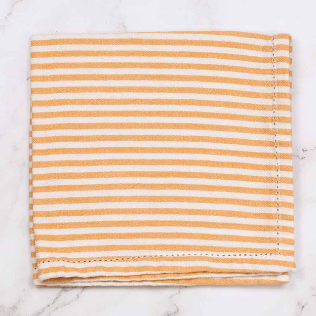 18"x18" Madison Striped Napkin | Orange & White