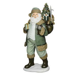 14.5" Resin Santa with Gift Bag