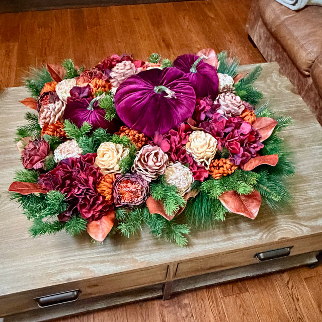 Burgundy Velvet Stuffed Pumpkin | 6" or 5.25"