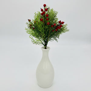 14.5" Red Berries Cedar Spray