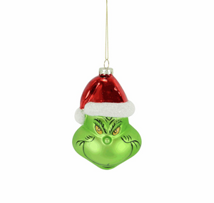4.5" Glass Grinch Ornament