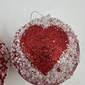 Bauble foam glitter heart Ornament, additional view