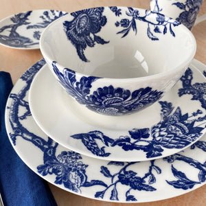 6.25" Blue & White Arcadia Canape Plates- Set of 4