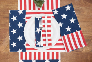 Patriotic Stars & Stripes Flag 4th Of July Napkin